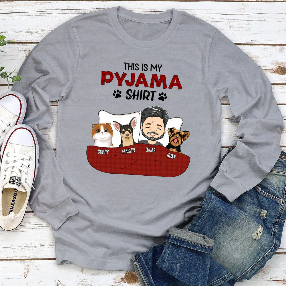 Pajama Shirt - Personalized Custom Long Sleeve T-shirt - Image 3
