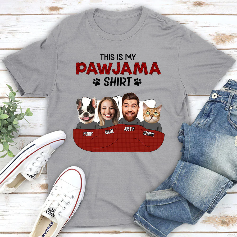 Pajama Shirt Photo - Personalized Custom Unisex T-shirt - Image 4