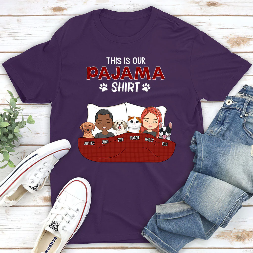 Pajama Shirt Version Couple - Personalized Custom Unisex T-shirt - Image 5