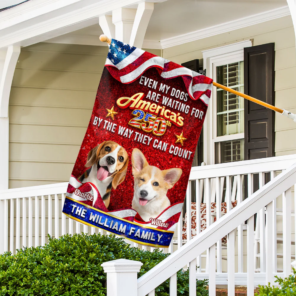 Patriotic Paws Photo - Personalized Custom Flag - Image 5