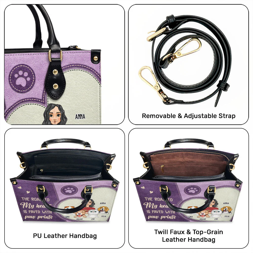 Paved With Paw Prints - Personalized Custom Leather Bag - Image 11