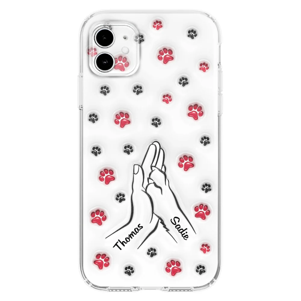 Paw And Hand - Personalized Custom 3D Inflated Effect Phone Case - Image 10