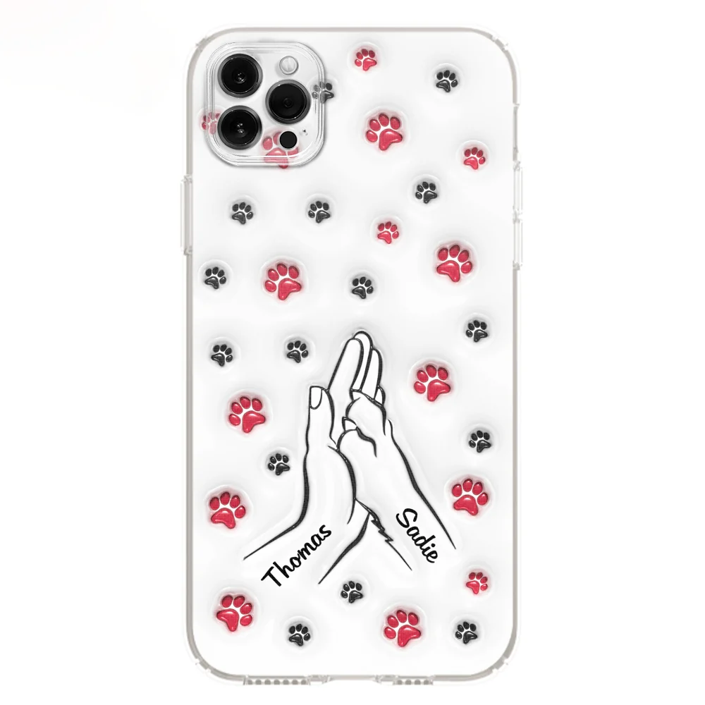Paw And Hand - Personalized Custom 3D Inflated Effect Phone Case - Image 11