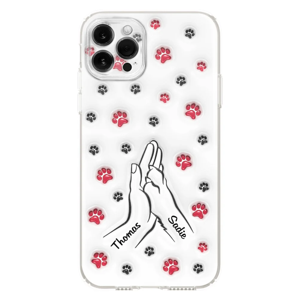 Paw And Hand - Personalized Custom 3D Inflated Effect Phone Case - Image 12