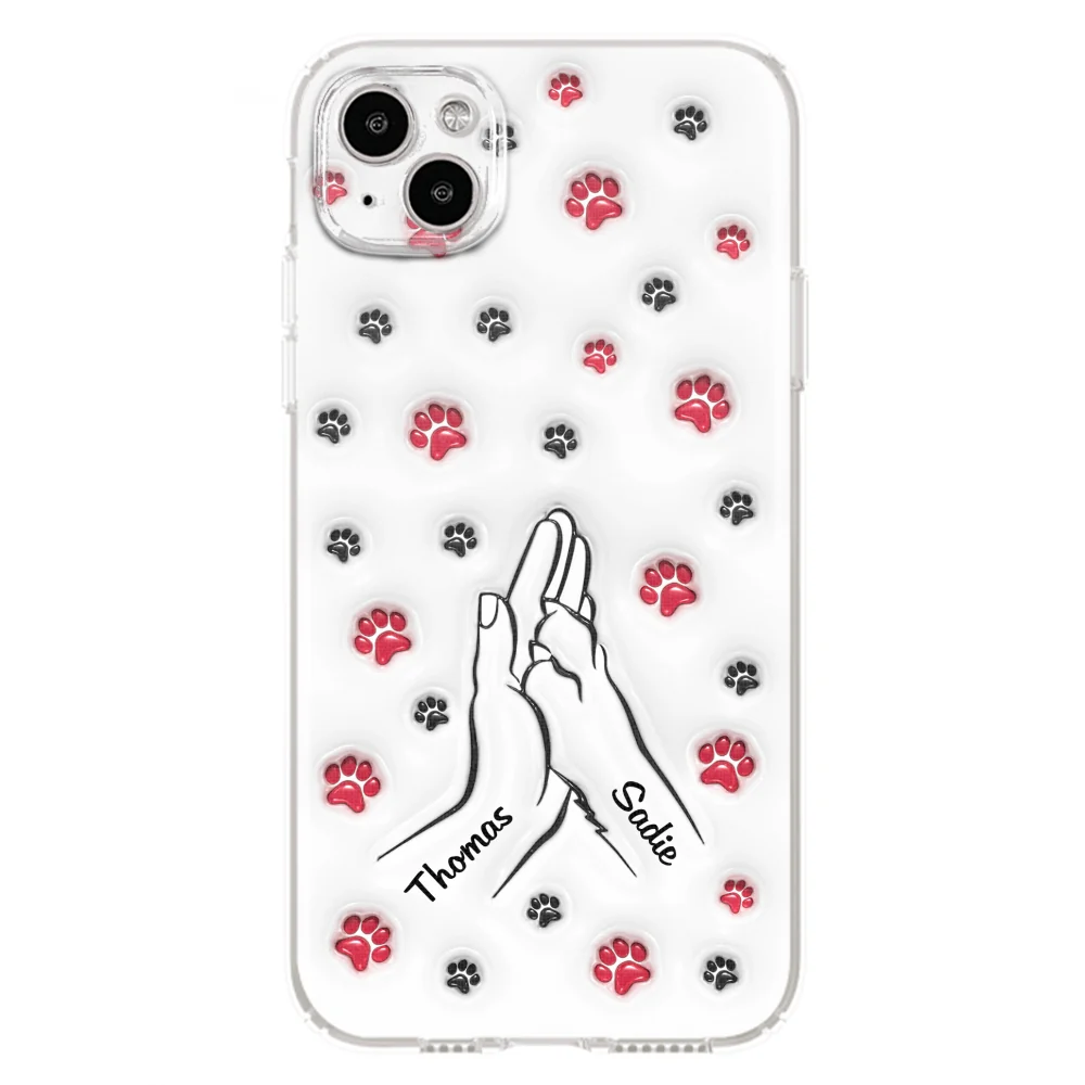 Paw And Hand - Personalized Custom 3D Inflated Effect Phone Case - Image 13
