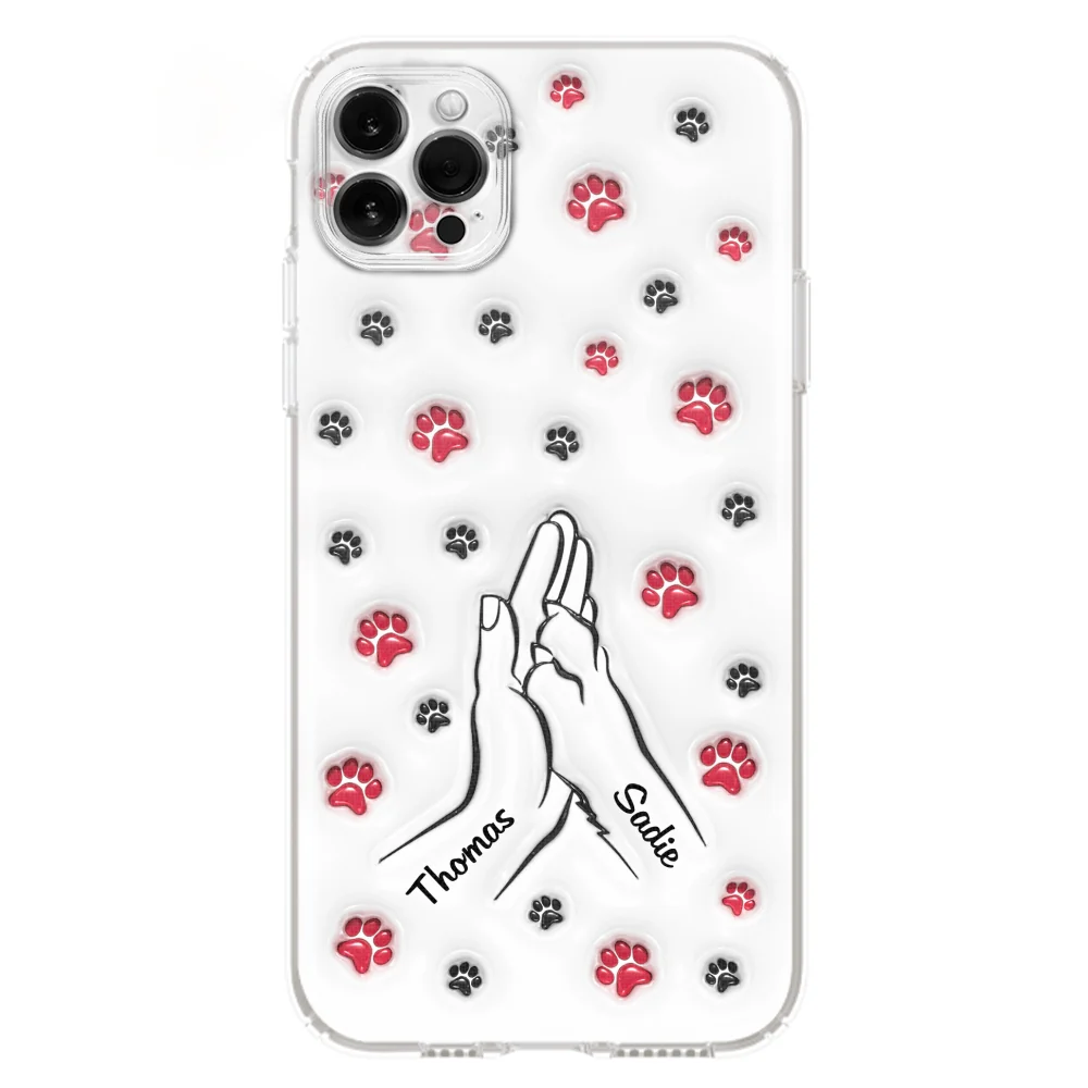 Paw And Hand - Personalized Custom 3D Inflated Effect Phone Case - Image 14