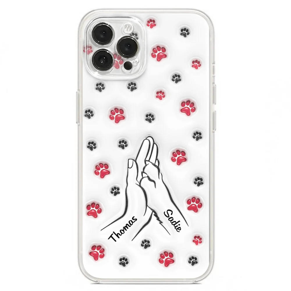 Paw And Hand - Personalized Custom 3D Inflated Effect Phone Case - Image 18