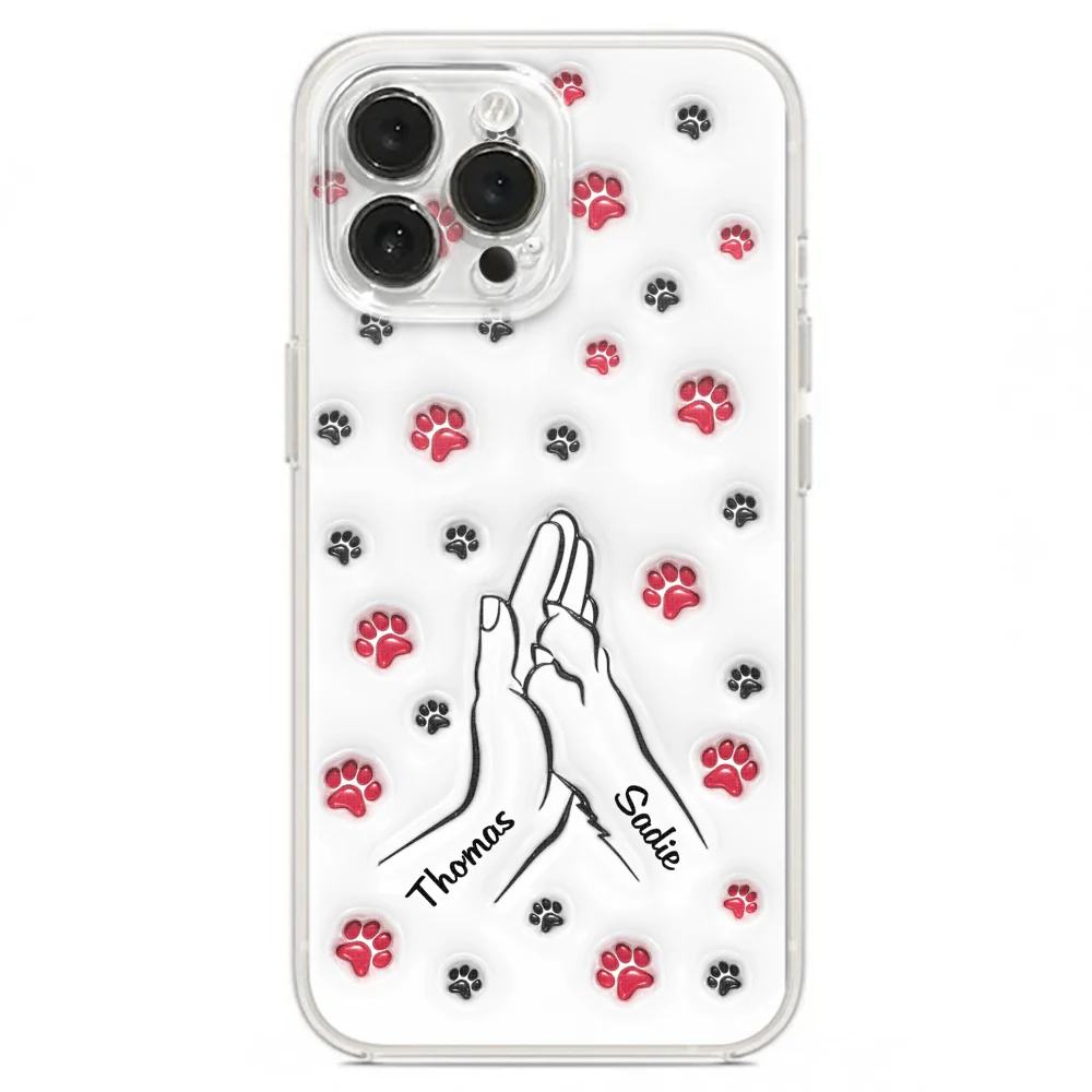 Paw And Hand - Personalized Custom 3D Inflated Effect Phone Case - Image 19