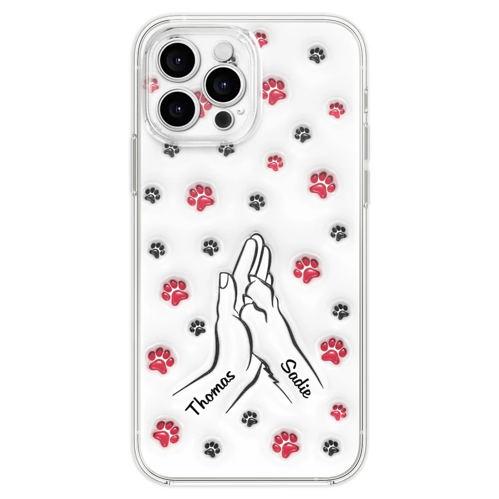 Paw And Hand - Personalized Custom 3D Inflated Effect Phone Case - Image 21