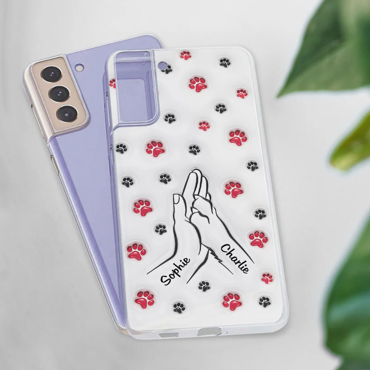 Paw And Hand - Personalized Custom 3D Inflated Effect Phone Case - Image 25