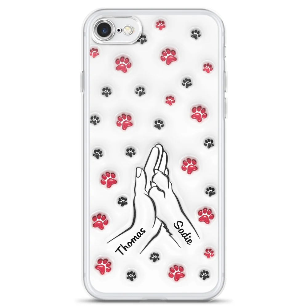 Paw And Hand - Personalized Custom 3D Inflated Effect Phone Case - Image 5