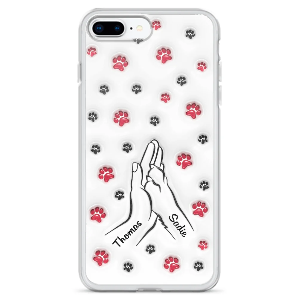 Paw And Hand - Personalized Custom 3D Inflated Effect Phone Case - Image 6