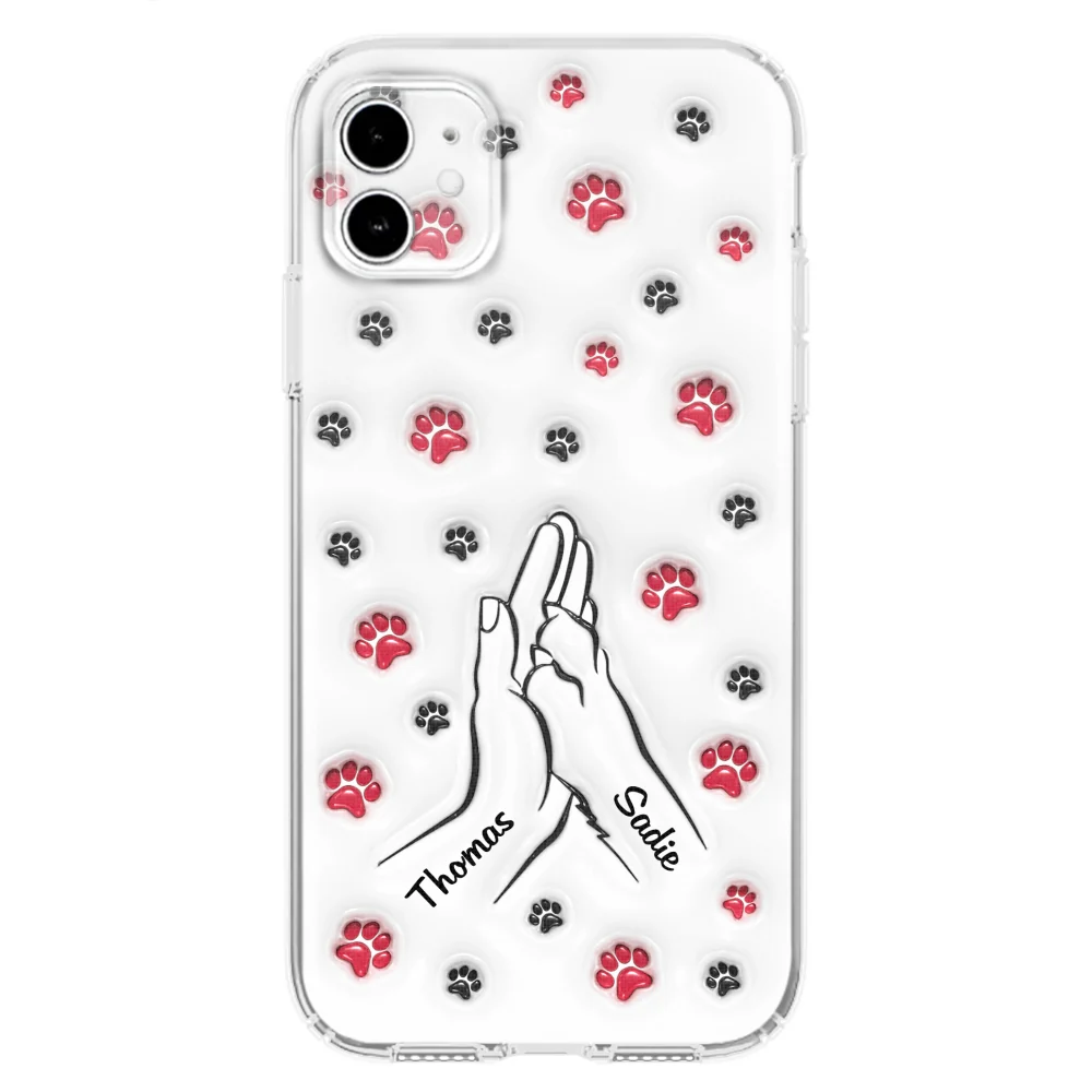 Paw And Hand - Personalized Custom 3D Inflated Effect Phone Case - Image 7