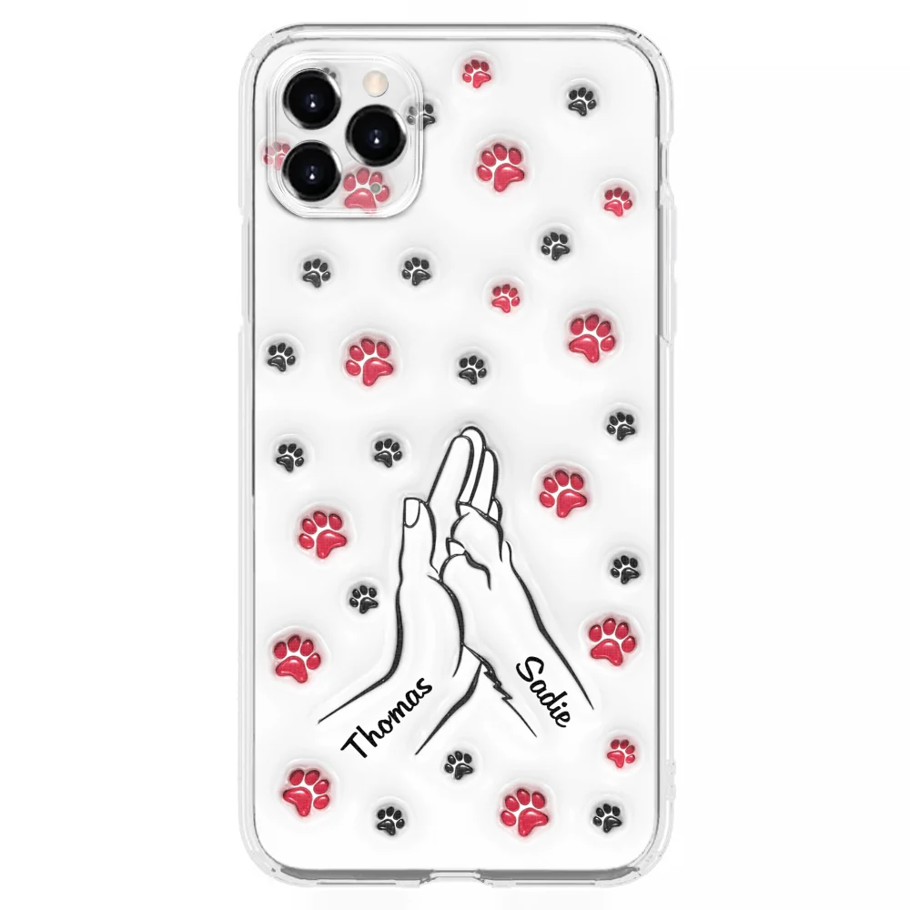Paw And Hand - Personalized Custom 3D Inflated Effect Phone Case - Image 8