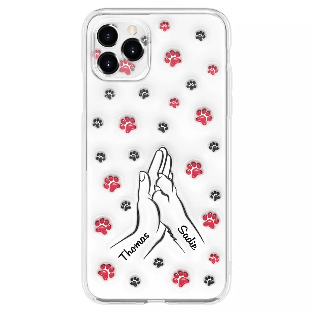 Paw And Hand - Personalized Custom 3D Inflated Effect Phone Case - Image 9