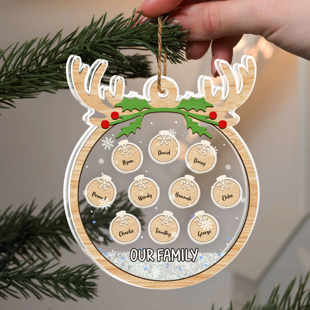 Paw Charm - Personalized Custom Acrylic Shaker Ornament - Image 5
