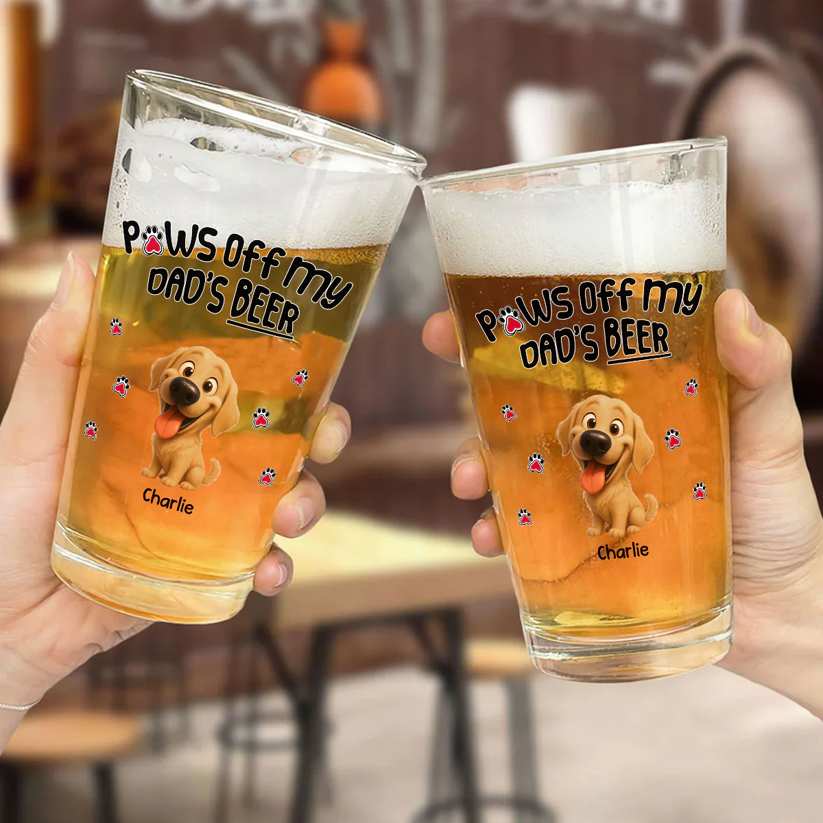 Paw It Off Now - Personalized Custom Beer Glass - Image 2