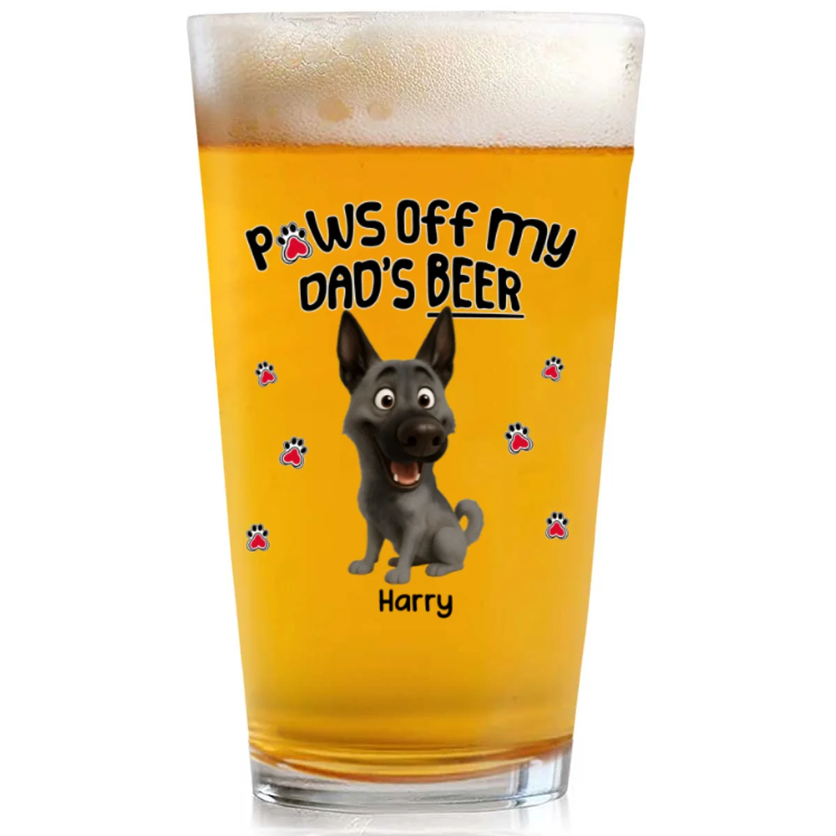 Paw It Off Now - Personalized Custom Beer Glass - Image 6