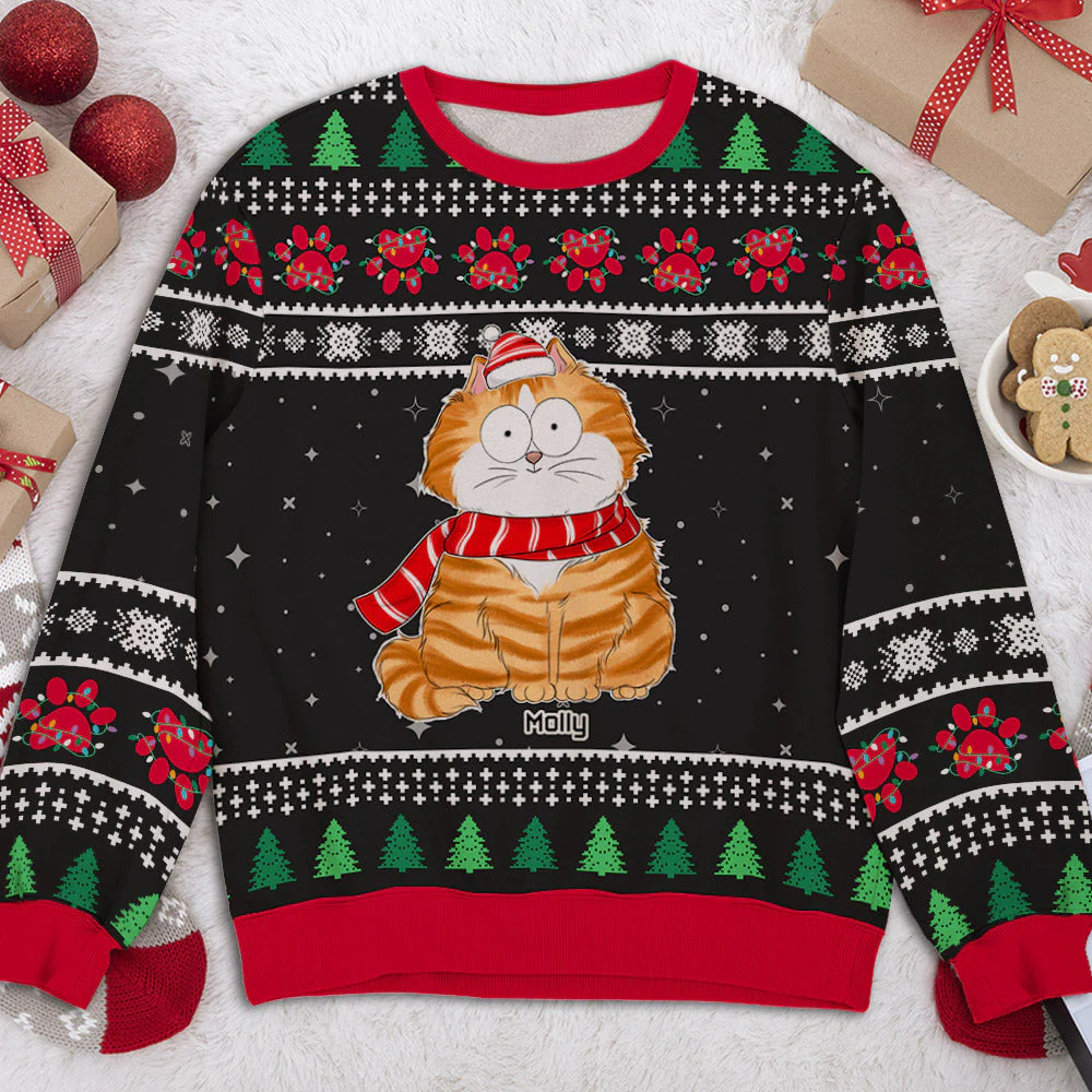 Paw Light Winter - Personalized Custom All-Over-Print Sweatshirt - Image 2