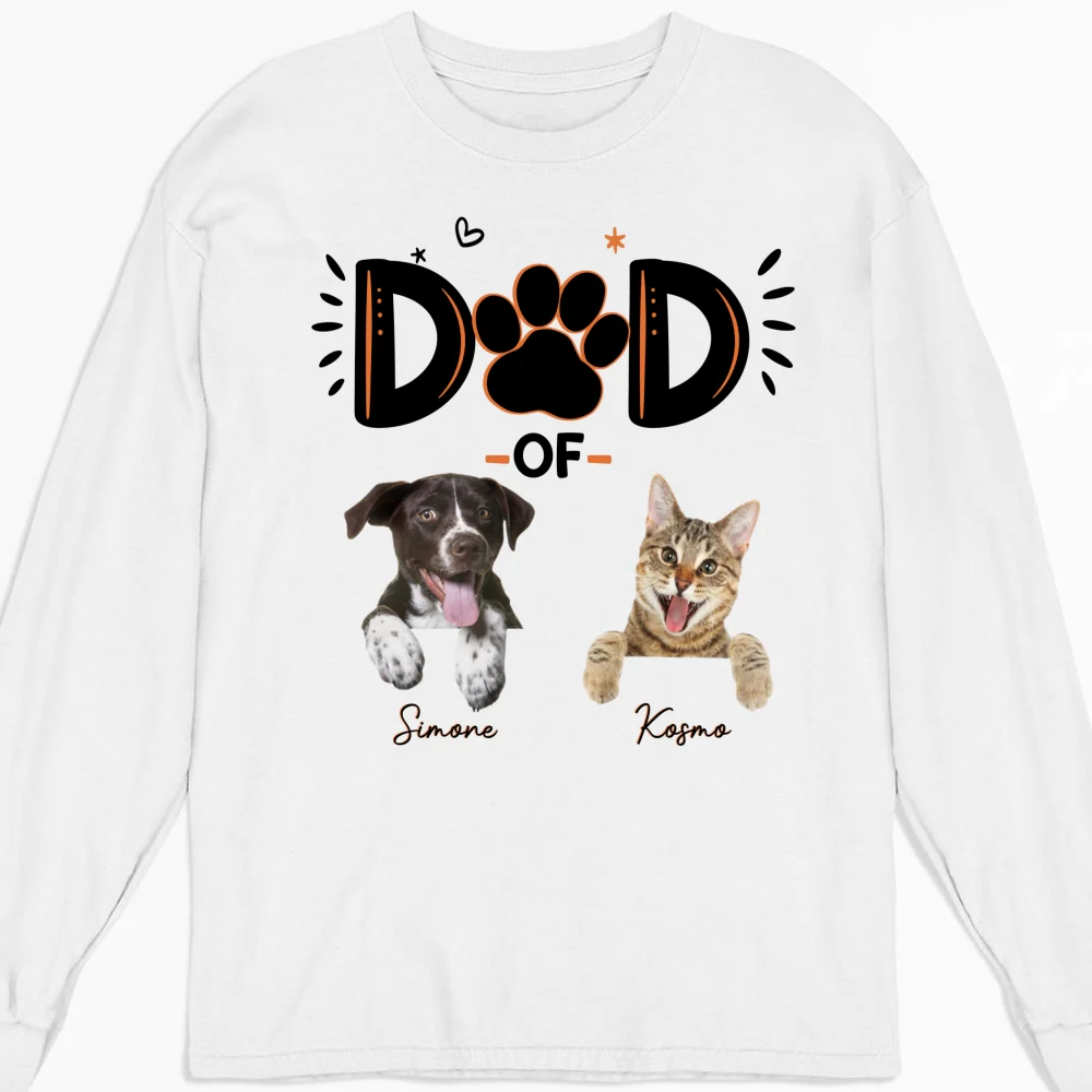 Paw Mom Version 2 Photo - Personalized Custom Long Sleeve T-shirt - Image 2