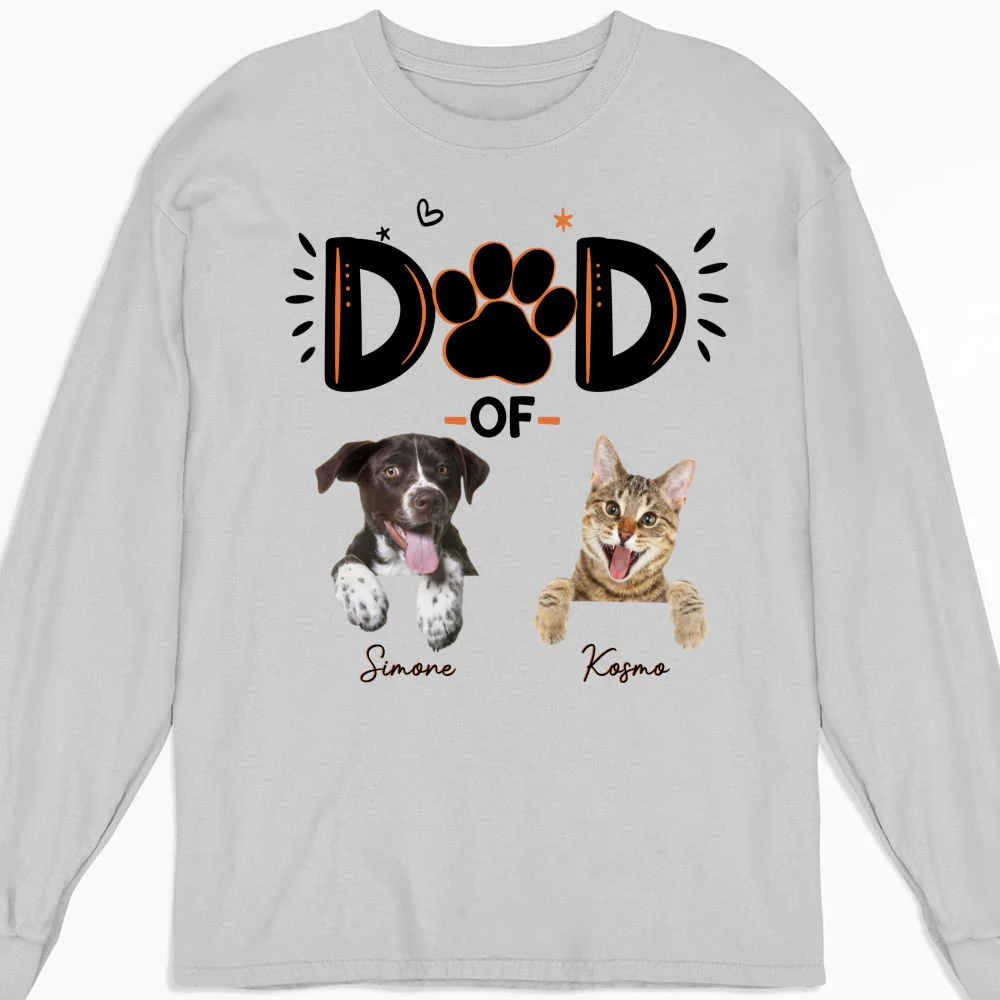 Paw Mom Version 2 Photo - Personalized Custom Long Sleeve T-shirt - Image 3