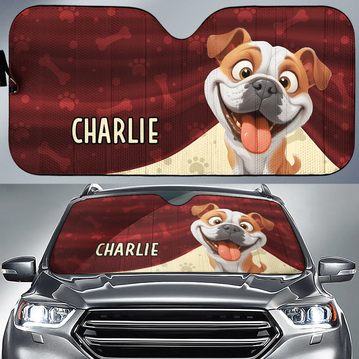 Paw Off My Parent Car - Personalized Car Sunshade - Image 2