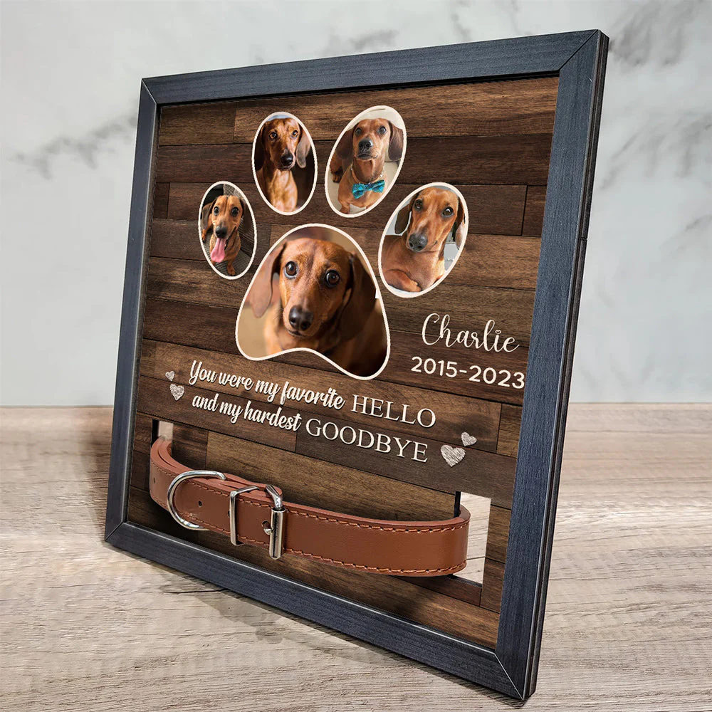 Paw Prints - Personalized Custom Collar Frame - Image 4