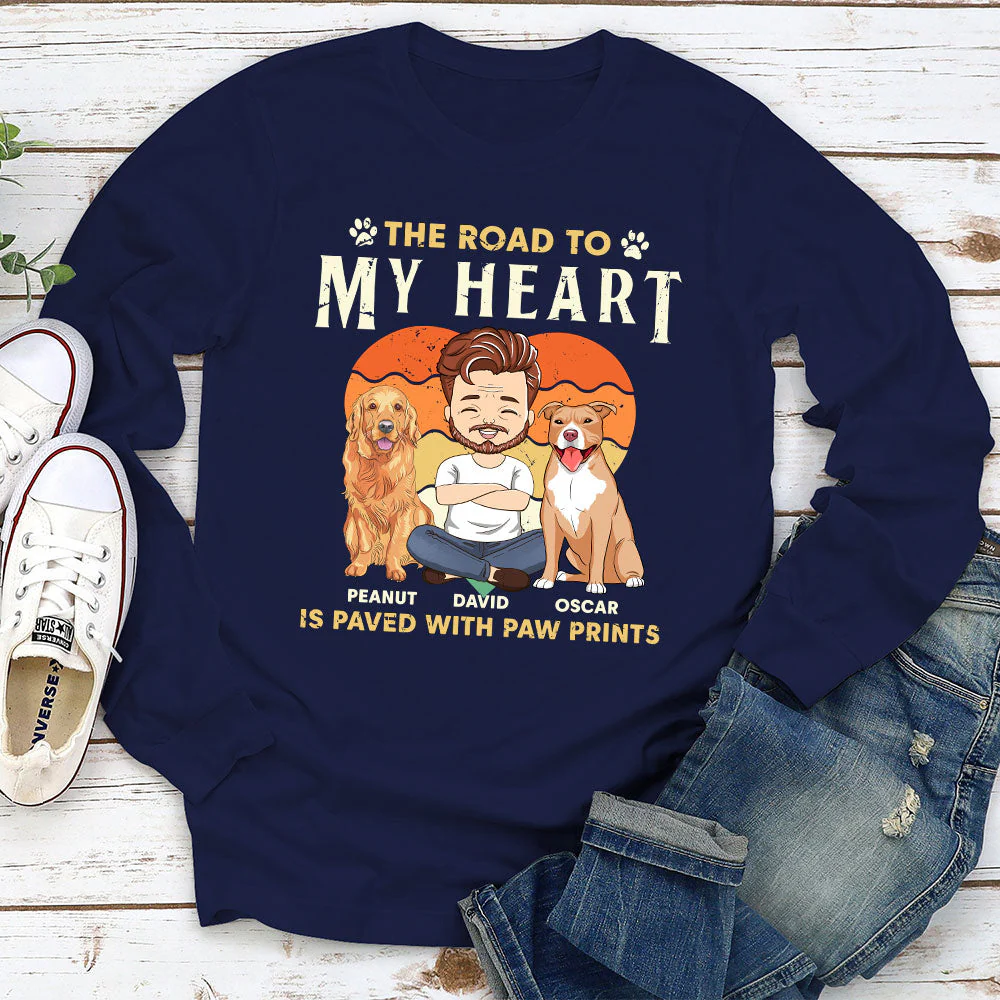 Paw Prints - Personalized Custom Long Sleeve T-shirt - Image 2