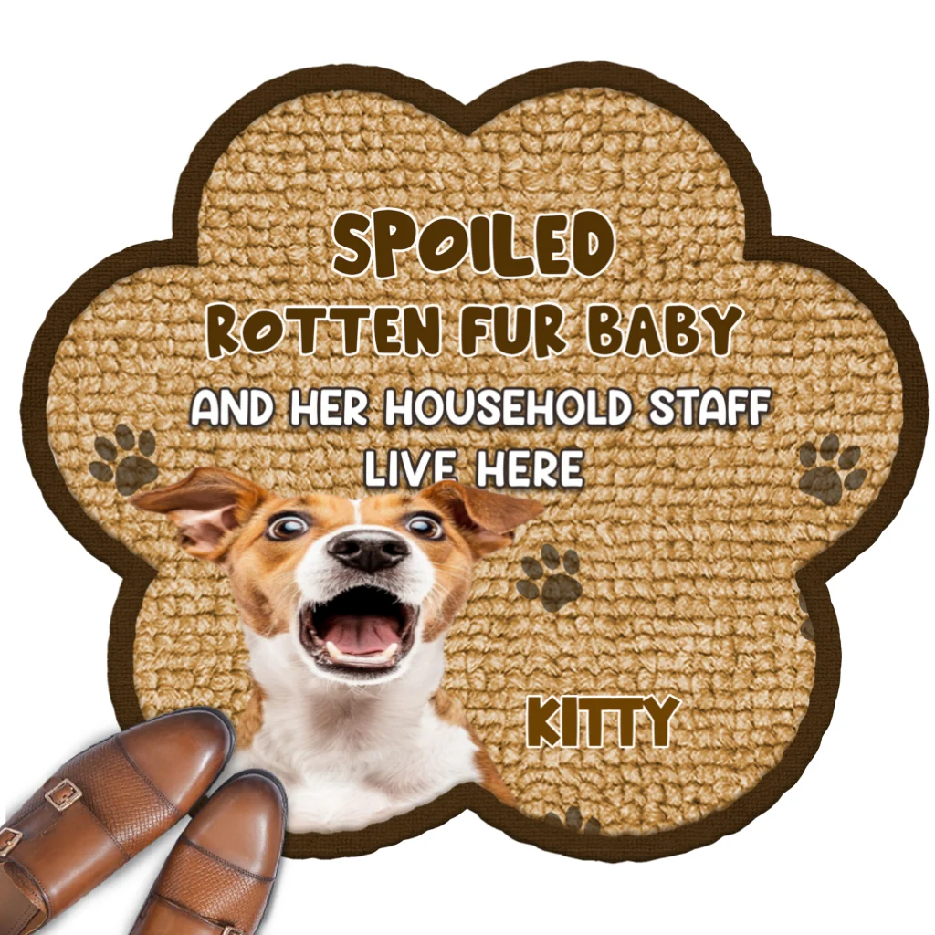 Paw Right Here With Us Photo - Personalized Custom Doormat - Image 3