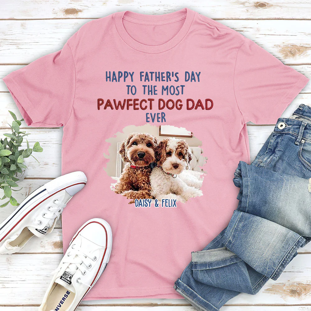 Pawfect Dog Dad Photo Version 2 - Personalized Custom Shirt - Image 4