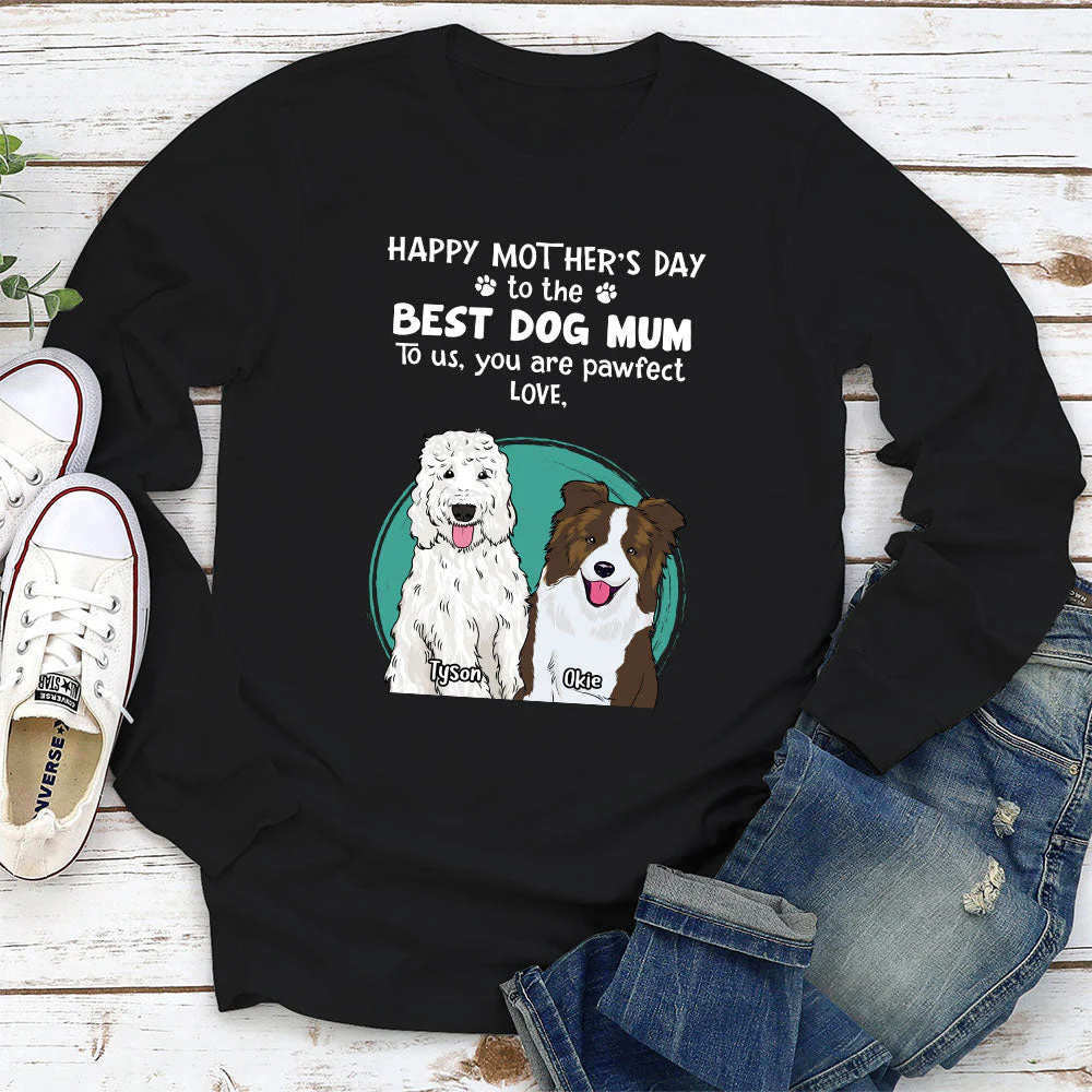 Pawfect Dog Mom - Personalized Custom Long Sleeve T-shirt - Image 2