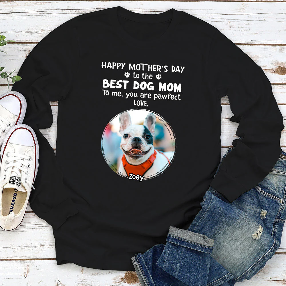 Pawfect Dog Mom - Personalized Custom Long Sleeve T-shirt - Image 4