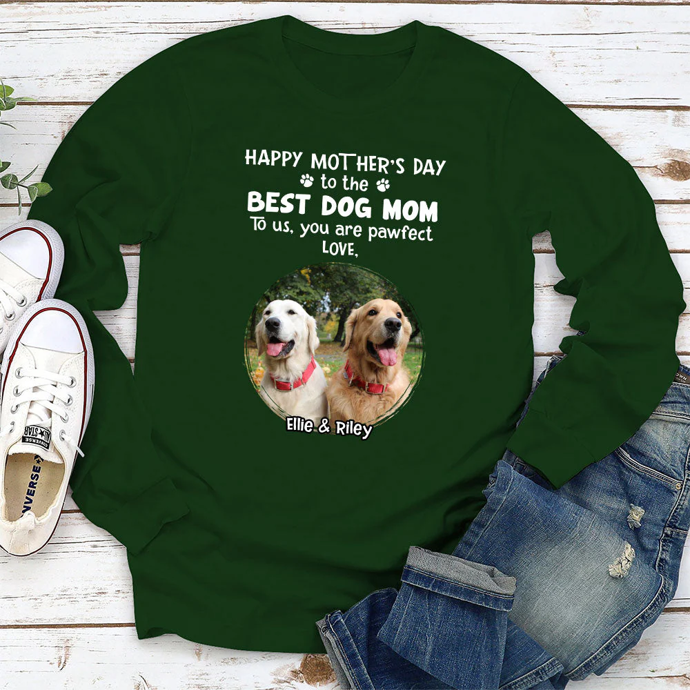 Pawfect Dog Mom - Personalized Custom Long Sleeve T-shirt - Image 5