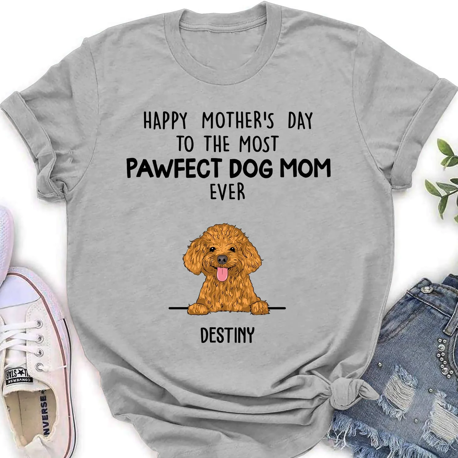 Pawfect Dog Mom - Personalized Custom Women's T-shirt
