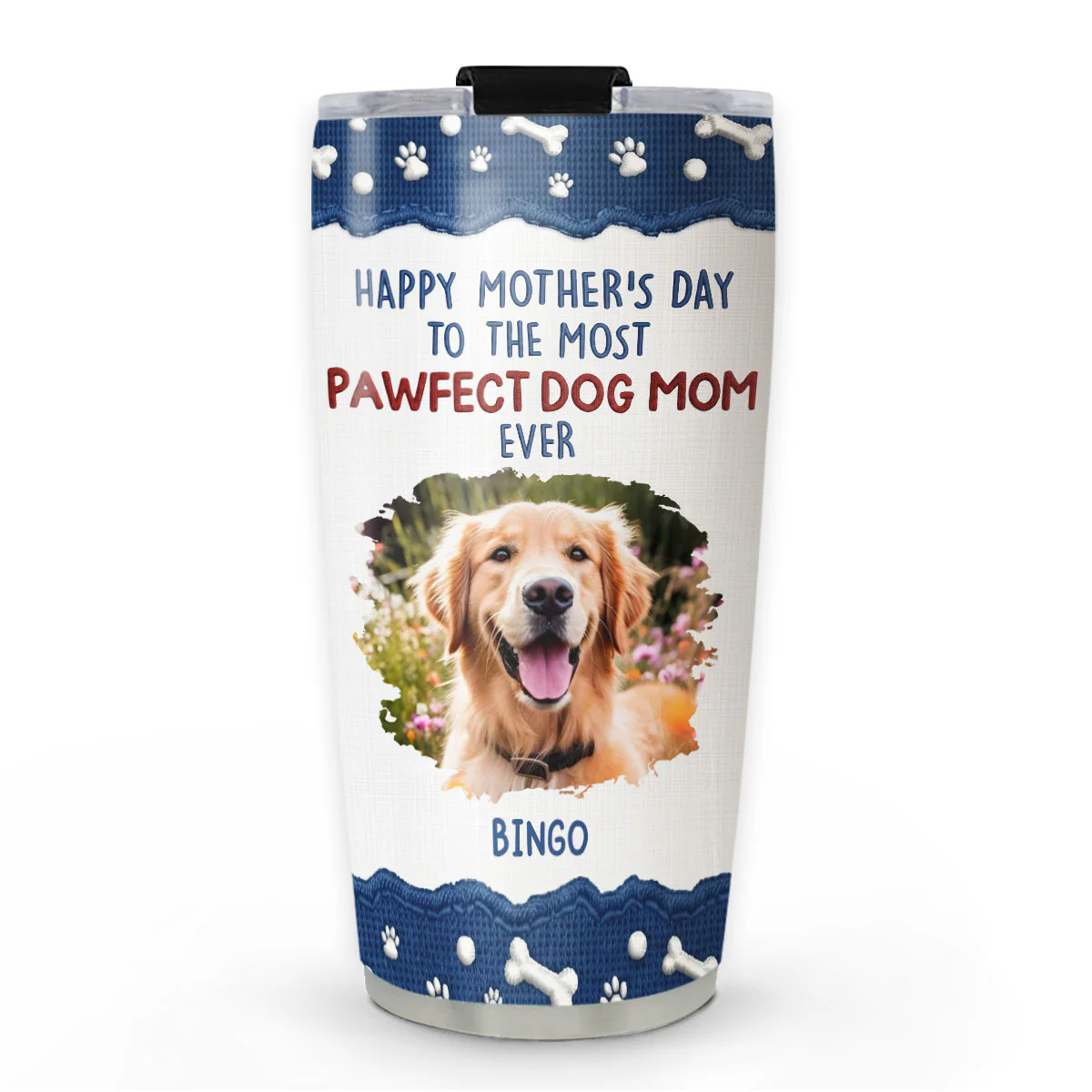 Pawfect Dog Mom Version 2 Photo - Personalized Custom Tumbler