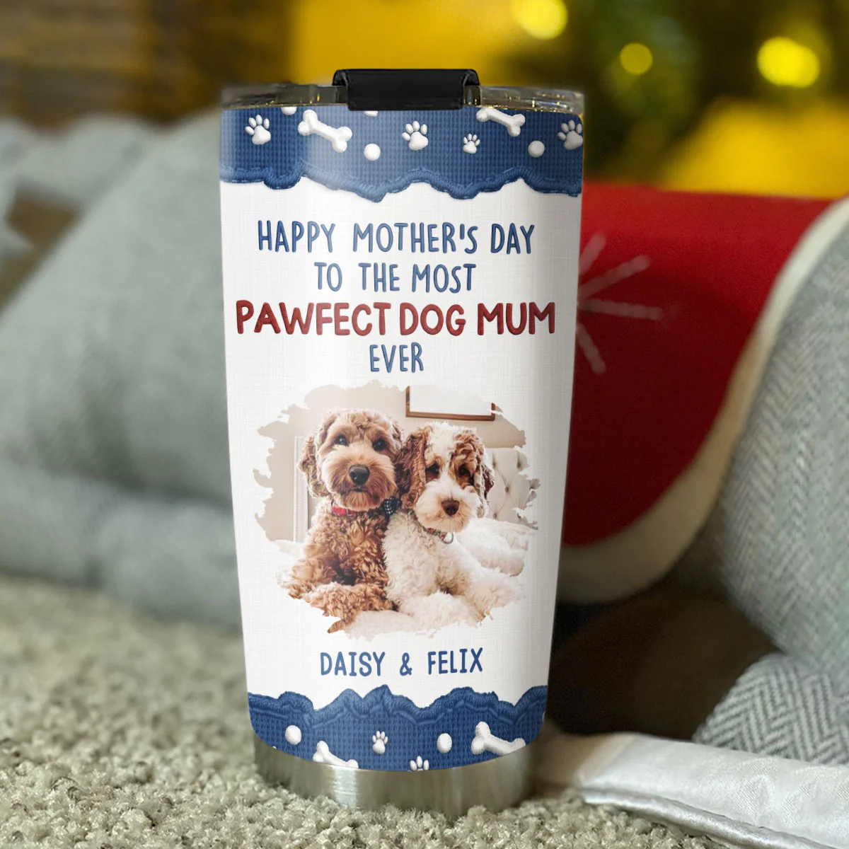 Pawfect Dog Mom Version 2 Photo - Personalized Custom Tumbler - Image 4