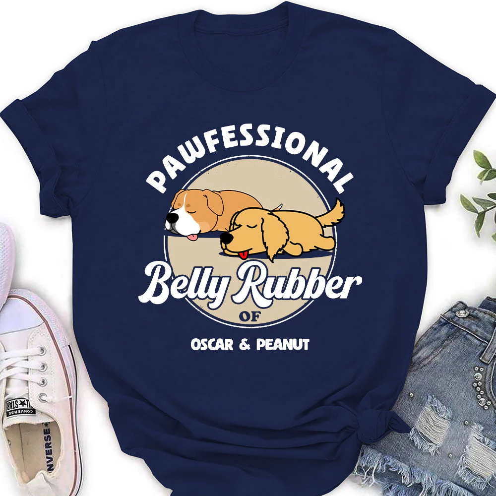 Pawfessional Belly Rubber - Personalized Custom Women's T-shirt - Image 2
