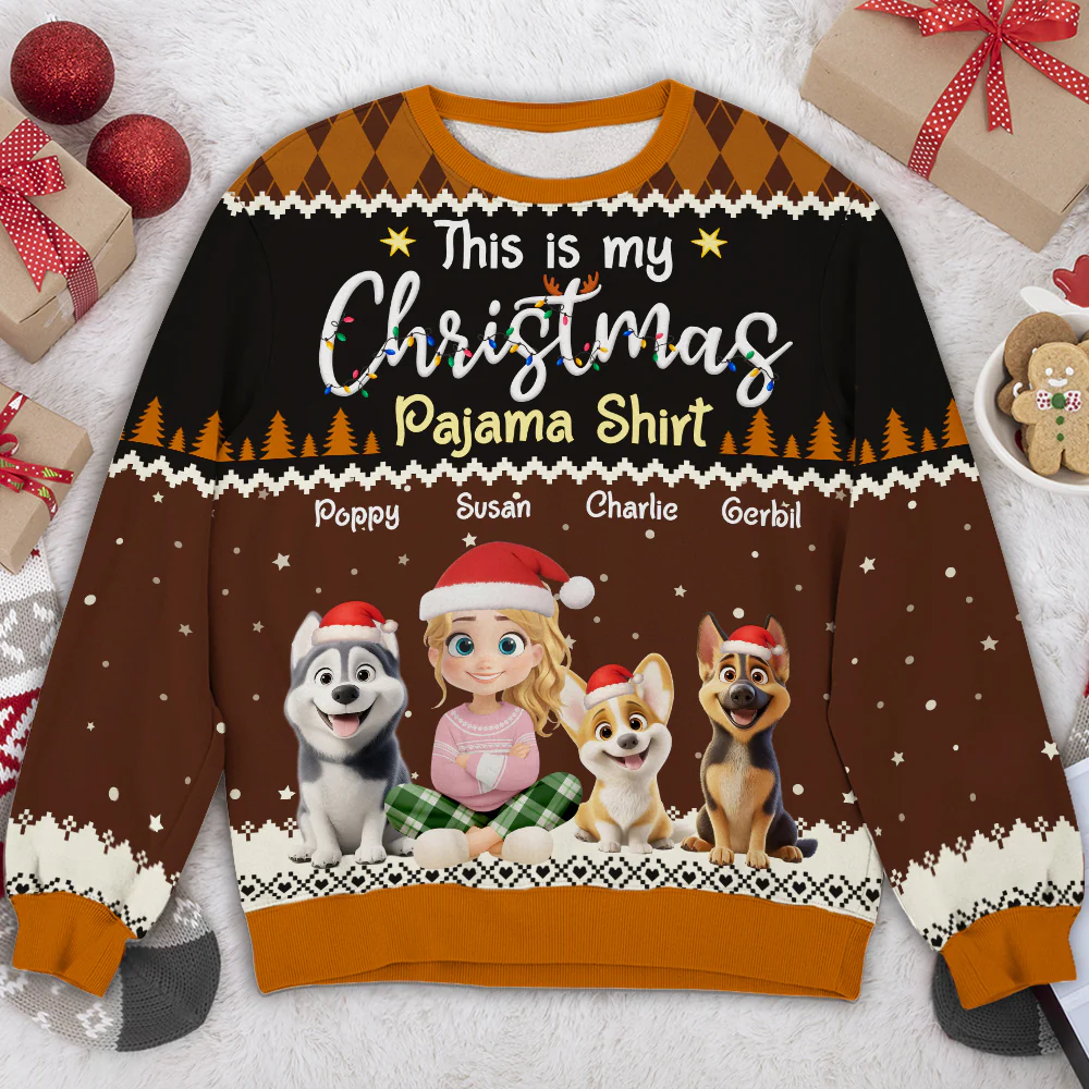 Pawjama Clothing Cartoon Christmas - Personalized Custom All-Over-Print Sweatshirt - Image 3
