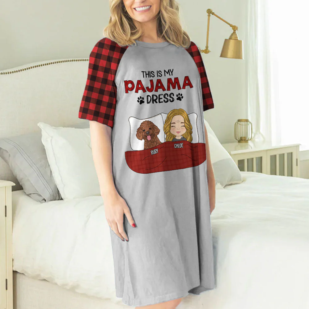 Pawjama Dress - Personalized Custom 3/4 Sleeve Dress - Image 2