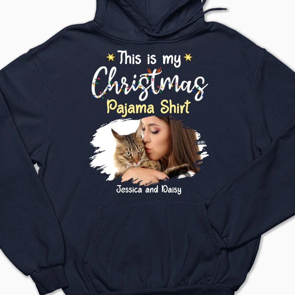 Pawjama Shirt Cartoon Christmas Photo - Personalized Custom Hoodie - Image 6