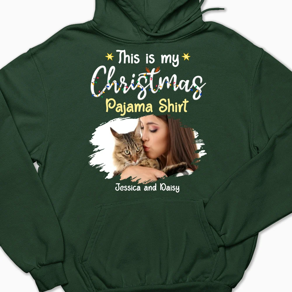 Pawjama Shirt Cartoon Christmas Photo - Personalized Custom Hoodie - Image 8