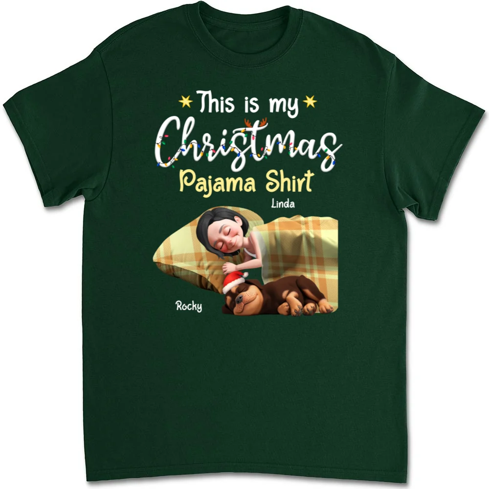 Pawjama Shirt Cartoon Christmas Ver 3 - Personalized Custom Unisex T-Shirt - Image 8