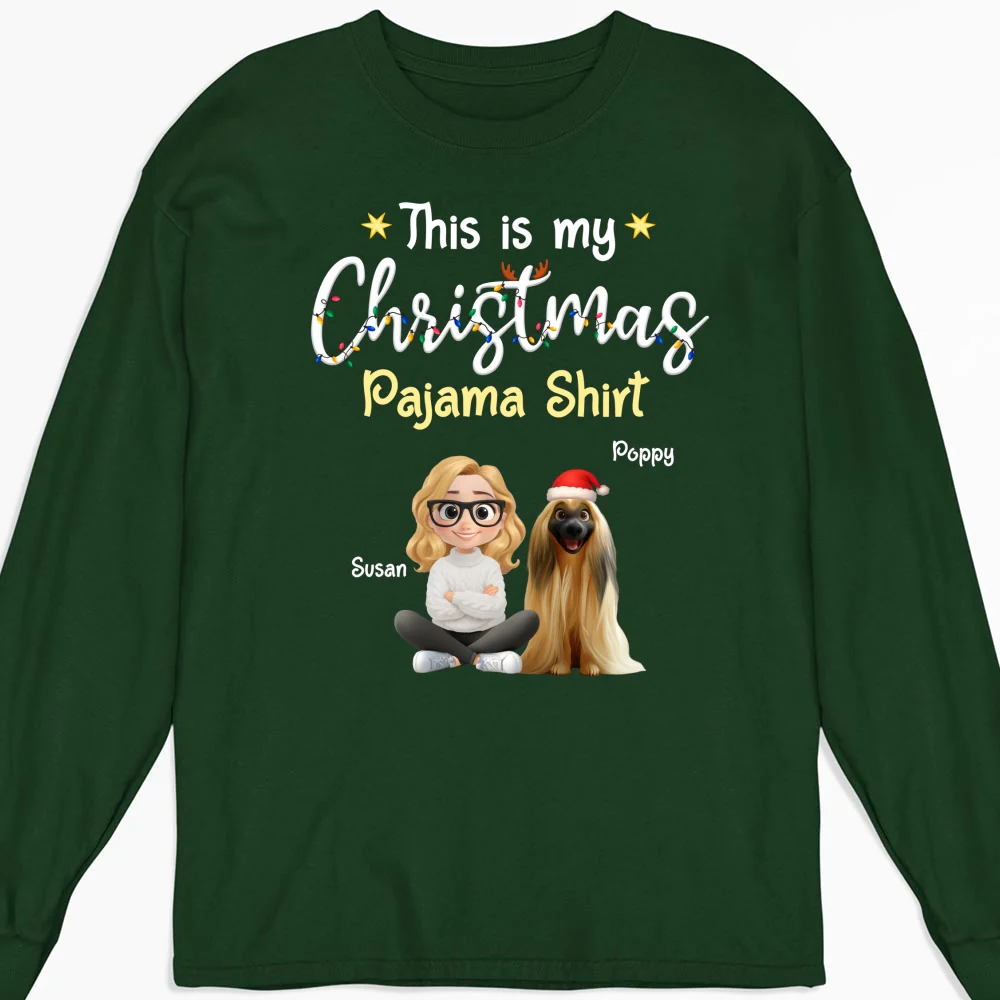 Pawjama Shirt Cartoon Christmas Ver Pet - Personalized Custom Long Sleeve T-shirt - Image 6