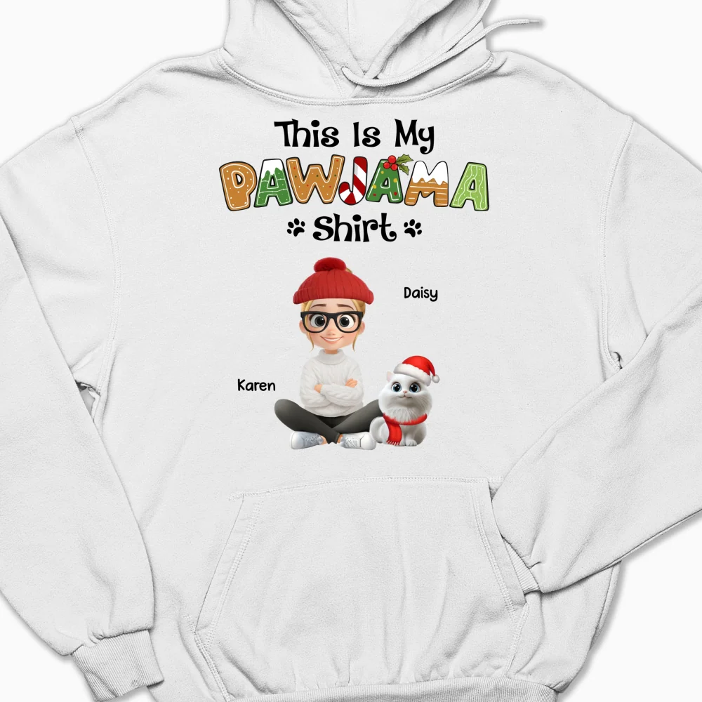 Pawjama Shirt Cartoon Ver Cat - Personalized Custom Hoodie - Image 3