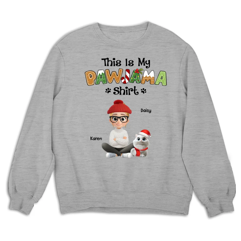 Pawjama Shirt Cartoon Ver Cat - Personalized Custom Sweatshirt - Image 4