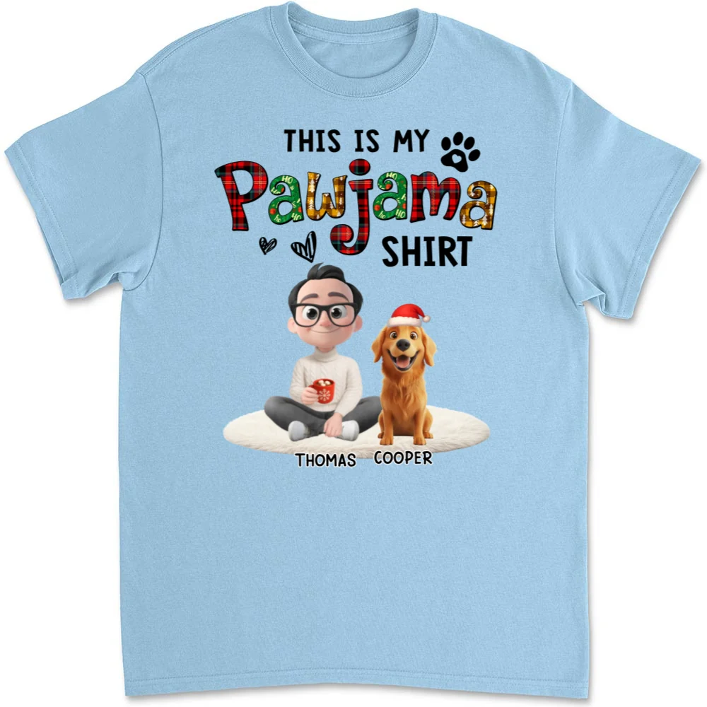 Pawjama Shirt Funny Cartoon - Personalized Custom Unisex T-shirt - Image 9