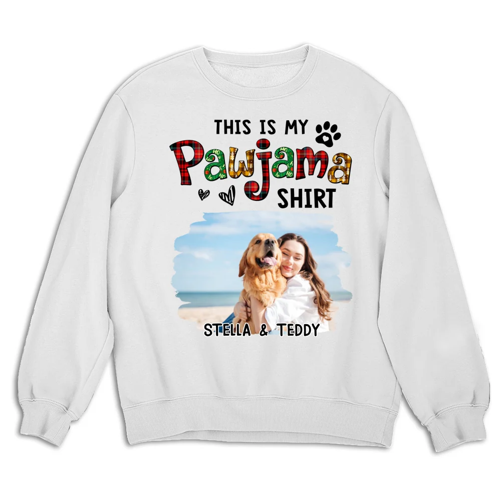 Pawjama Shirt Funny Cartoon Photo - Personalized Custom Sweatshirt - Image 3