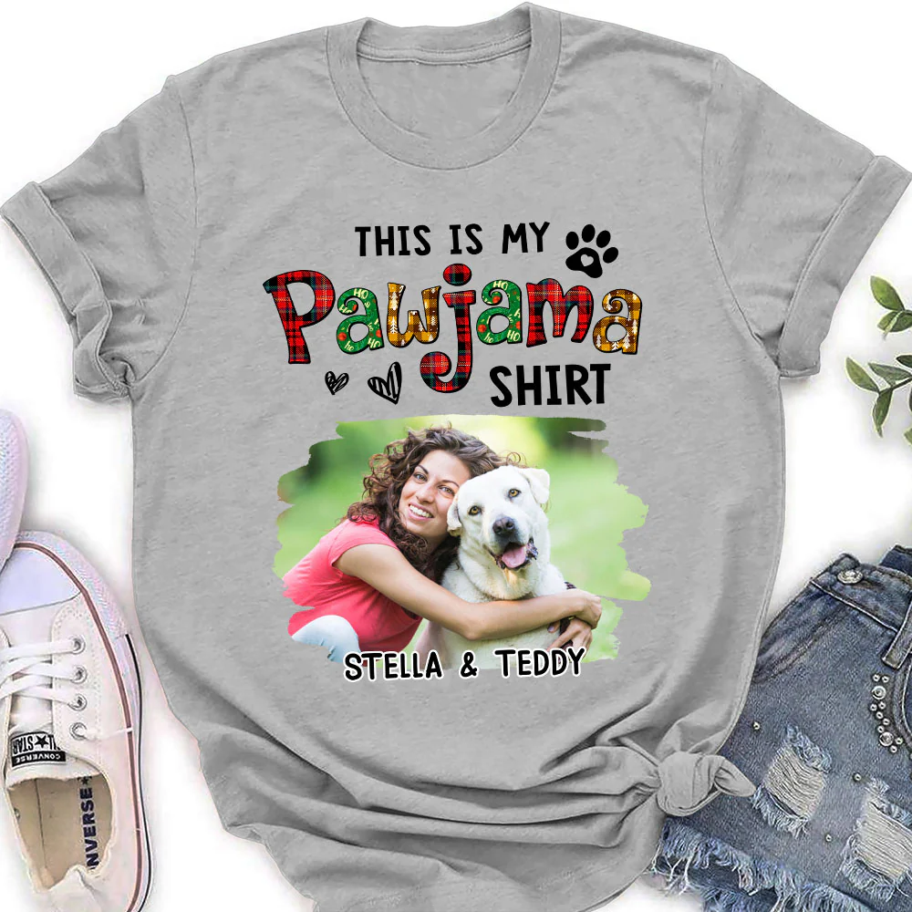 Pawjama Shirt Funny Cartoon Photo - Personalized Custom Women's T-shirt - Image 2