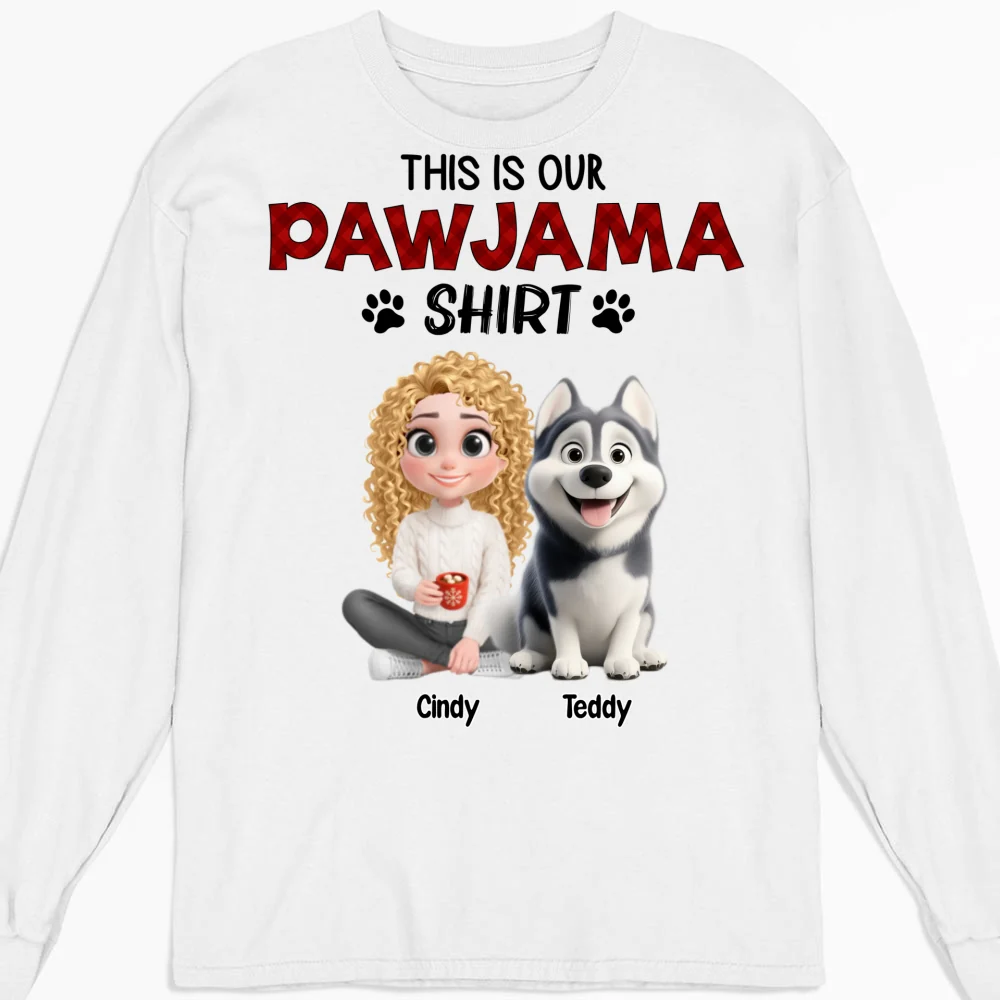 Pawjama Shirt New Style Cartoon - Personalized Custom Long Sleeve T-shirt - Image 5
