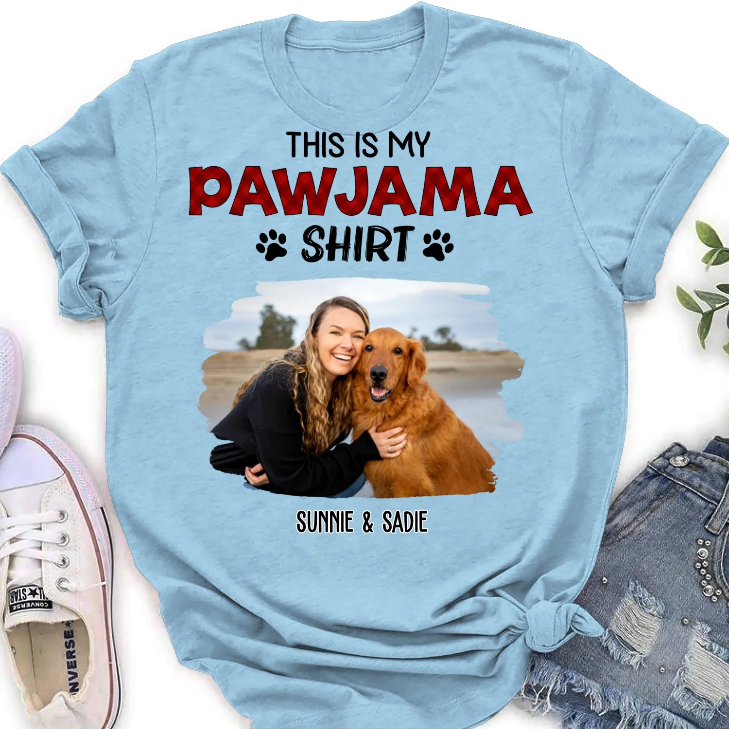 Pawjama Shirt New Style Cartoon Photo - Personalized Custom Women's T-Shirt - Image 8